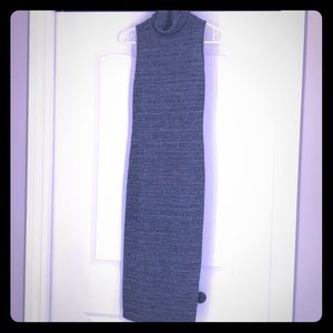 Gray midi turtleneck dress